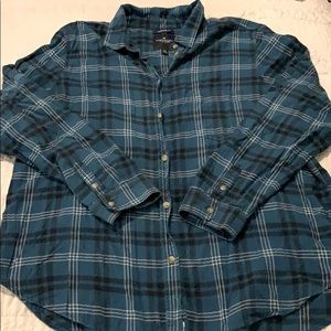 American Eagle Blue and Black Flannel